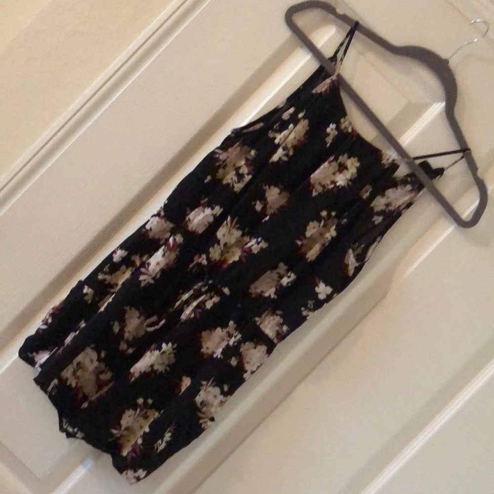 Black, floral romper